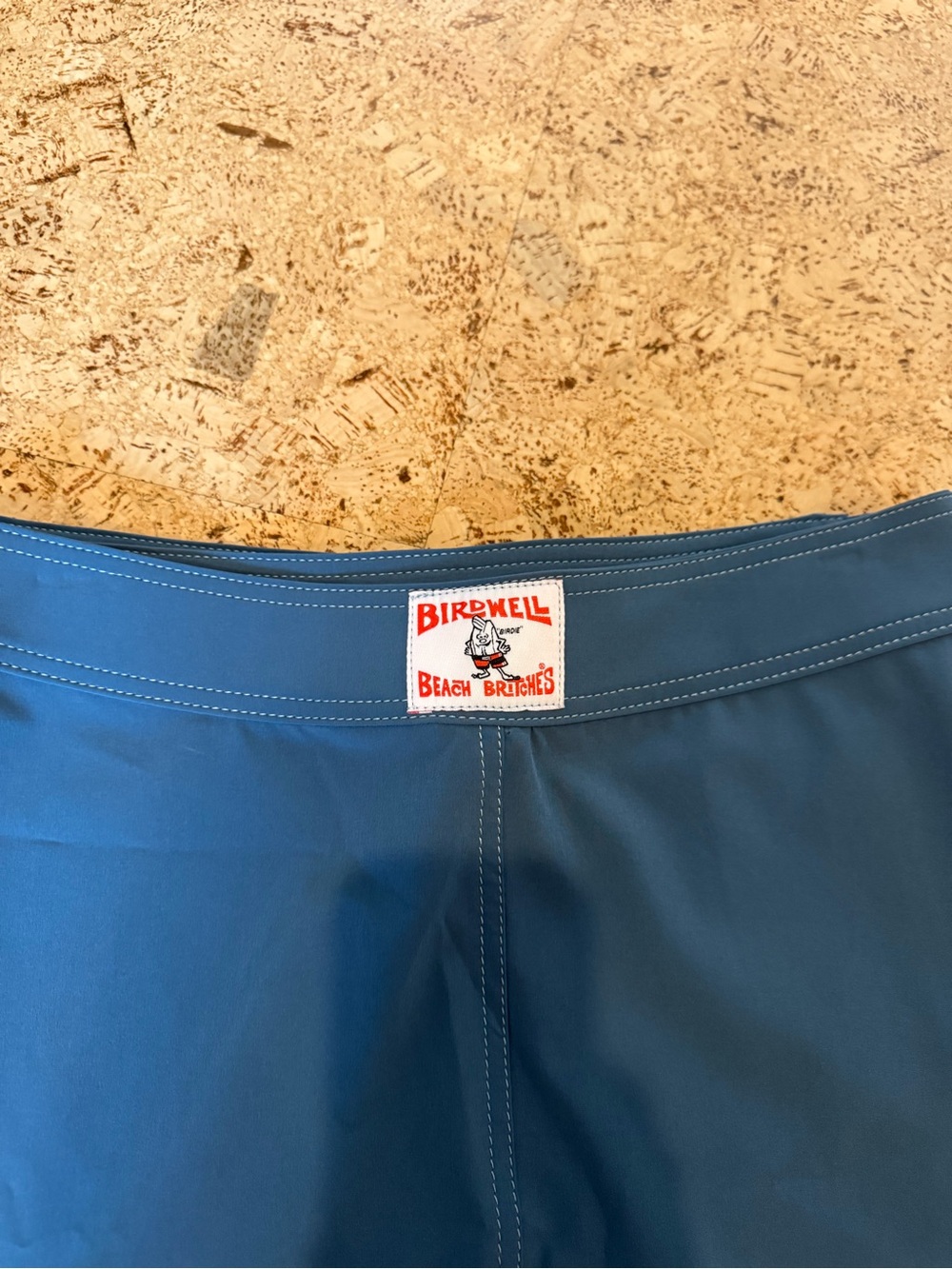 Birdwell Teal Blue Surf Trunks with Logo Patch - Picture 2 of 6